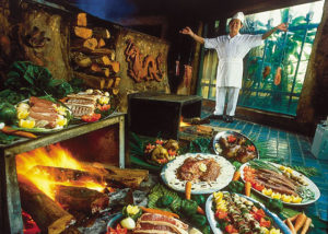 Gourmet chef presents a delicious banquet of beef, poultry, and pork entrees cooked on Mai-Kai's signature wood burning ovens.
