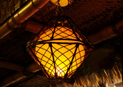 Example of an artistic fishing themed lantern - one of many suspended from the Mai-Kai ceilings.