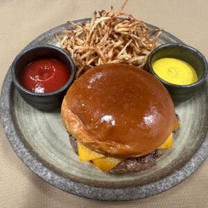 Kids hamburger and fries