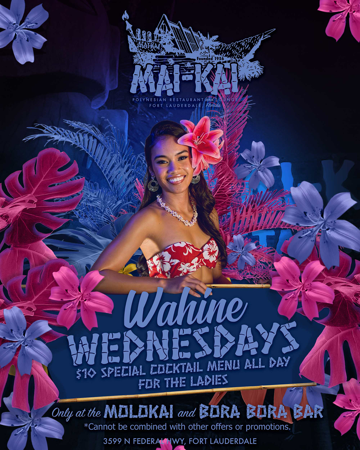 Smiling woman wearing a Lei and flower in her hair